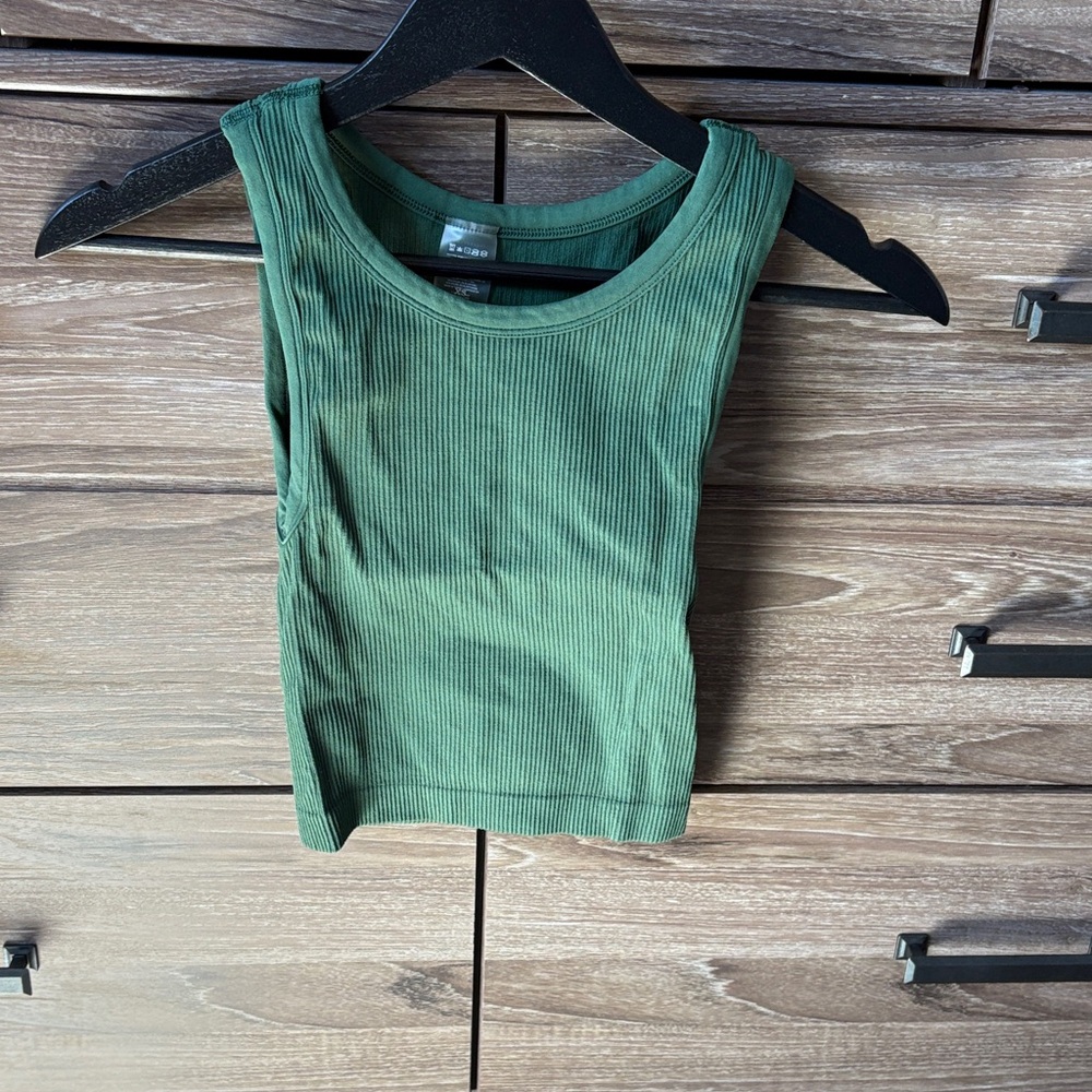 Sunday Best Deep Green Ribbed Tank Top